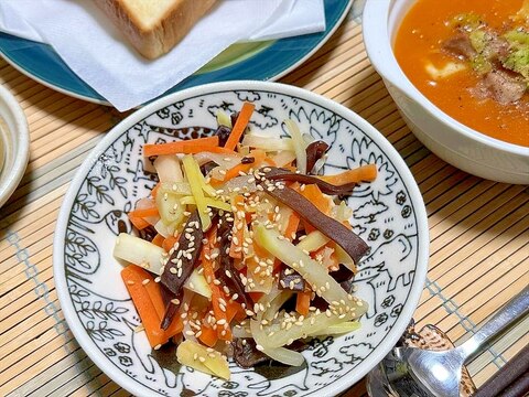 生きくらげと大根人参で塩きんぴら…生姜は大盛りでね